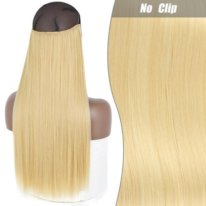 Synthetic Long Straight Wire Hair Extension – Easy No Clips (16-32 Inch Options) - 16" / Straight / 4 - Lyvelle