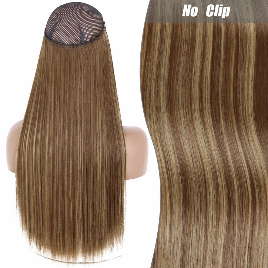 Synthetic Long Straight Wire Hair Extension – Easy No Clips (16-32 Inch Options) - 16" / Straight / 10H24B - Lyvelle