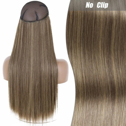 Synthetic Long Straight Wire Hair Extension – Easy No Clips (16-32 Inch Options) - 16" / Straight / 10-86 - Lyvelle