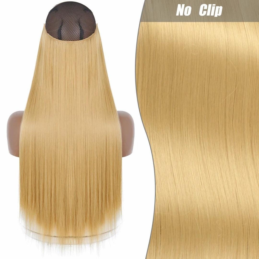 Synthetic Long Straight Wire Hair Extension – Easy No Clips (16-32 Inch Options) - 16" / Straight / 22 - Lyvelle