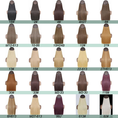 Synthetic Long Straight Wire Hair Extension – Easy No Clips (16-32 Inch Options) - 16" / Straight / 4 - Lyvelle