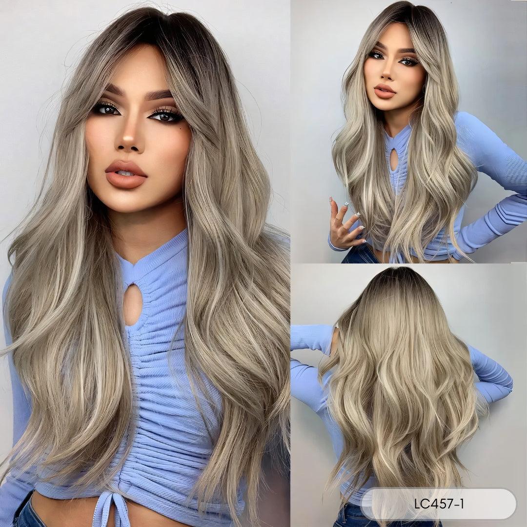 Synthetic Long Wavy Ombre Wig – Stylish Gradient Look - 24" / Natural Wavy / LC457-1 - Lyvelle