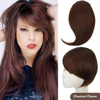 ClipEase Synthetic Soft Arc Bangs - Straight / Dark Brown - Lyvelle