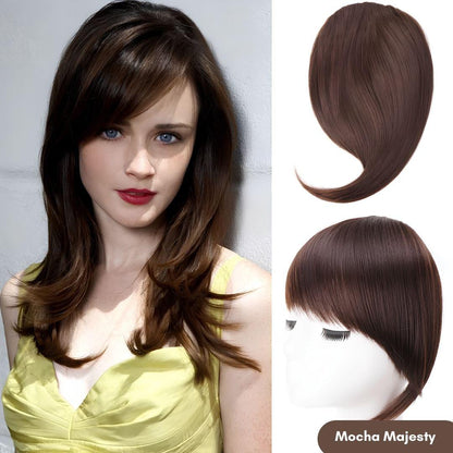 ClipEase Synthetic Soft Arc Bangs - Straight / Brown - Lyvelle