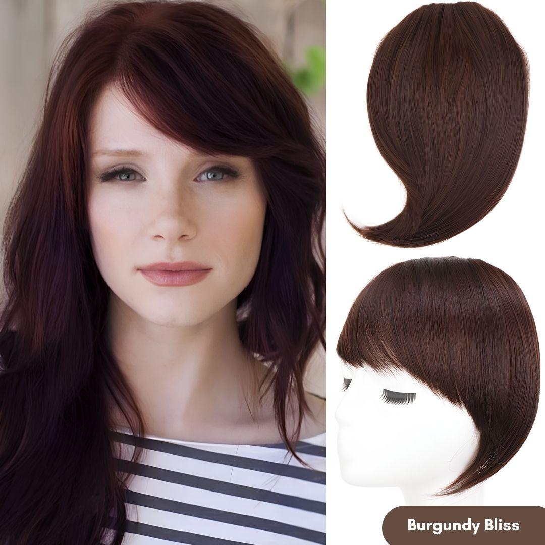 ClipEase Synthetic Soft Arc Bangs - Straight / Red/Burgundy - Lyvelle