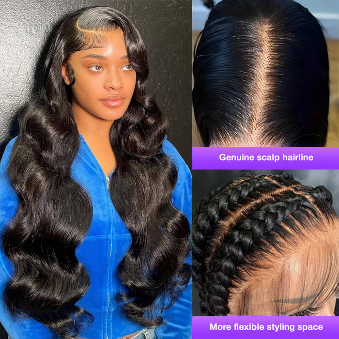 Pre-Curled Body Wave 13x4/13x6 HD Lace Frontal Glueless Wig with Invisible Small Knots - 16 / 13x4 Lace Ready Go / 150% - Lyvelle