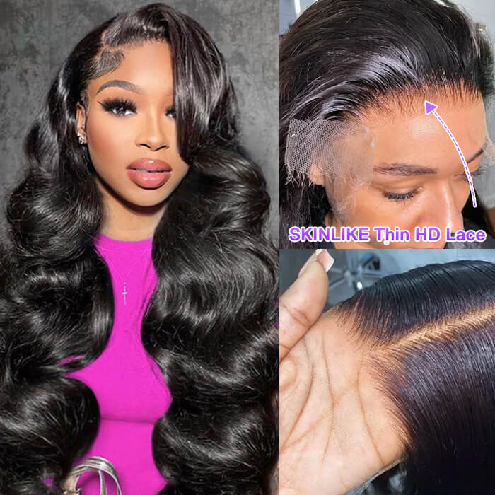 Skin Melt HD Lace Body Wave 13x4 Lace Front Human Hair Wig with Real Transparent Lace - 10 / 13x4 HD Lace / 150% - Lyvelle