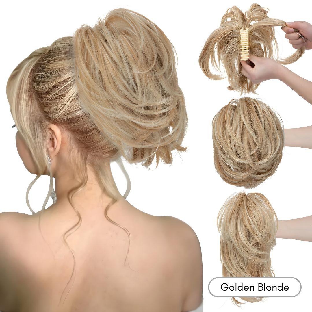 Ultimate Wave Claw Clip Ponytail Extension - Natural Wavy / Golden Blonde - Lyvelle