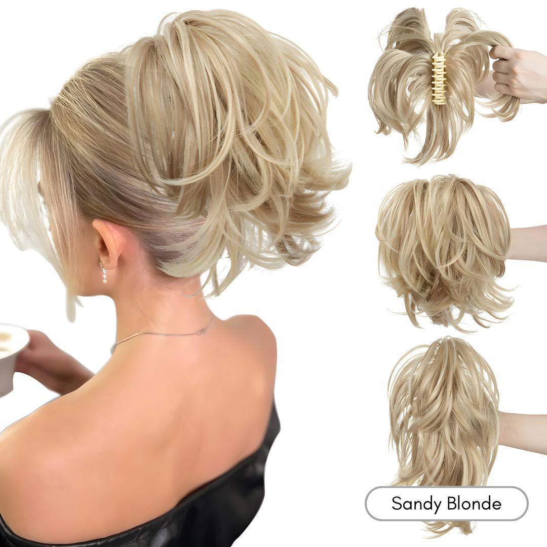 Ultimate Wave Claw Clip Ponytail Extension - Natural Wavy / Sandy Blonde - Lyvelle