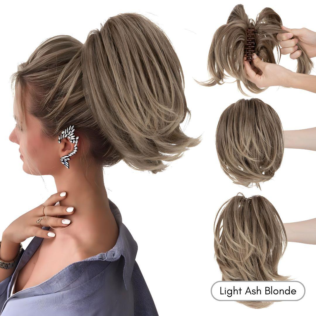 Ultimate Wave Claw Clip Ponytail Extension - Natural Wavy / Light Ash Blonde - Lyvelle