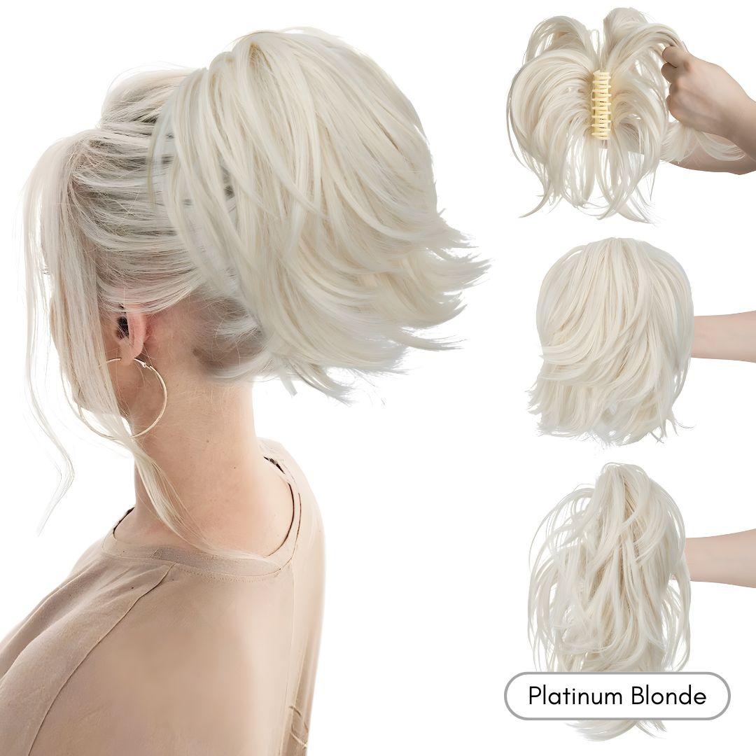 Ultimate Wave Claw Clip Ponytail Extension - Natural Wavy / Platinum Blonde - Lyvelle