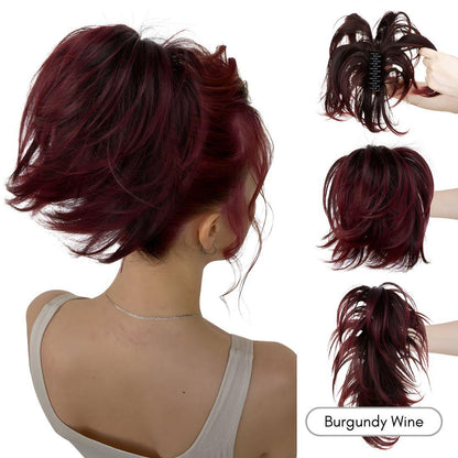 Ultimate Wave Claw Clip Ponytail Extension - Natural Wavy / Burgundy Wine - Lyvelle