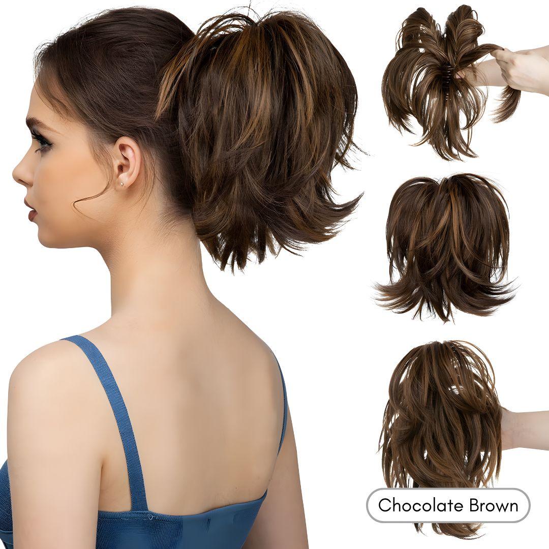 Ultimate Wave Claw Clip Ponytail Extension - Natural Wavy / Chocolate Brown - Lyvelle