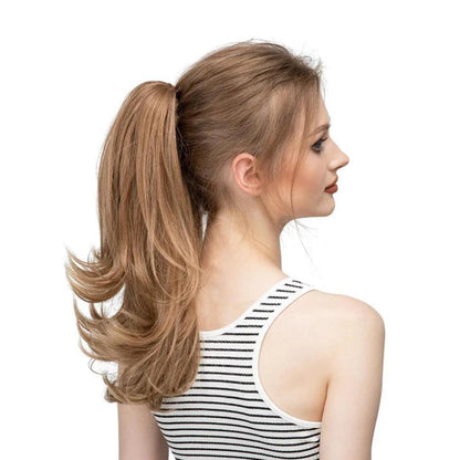 LuxeWave Claw Clip Ponytail Extension - 14" / Natural Wavy / Warm Chestnut - Lyvelle