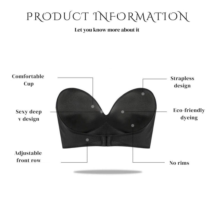 Women's Strapless Push Up Bra - Comfort, Lift & Support - Lyvelle